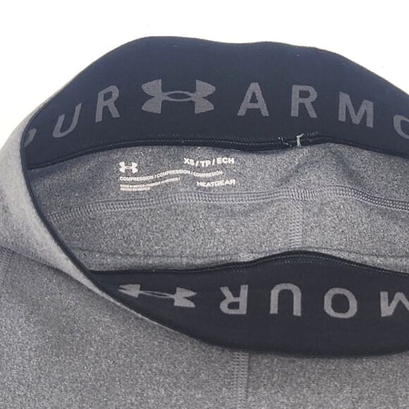 Under Armor Compression Heat Gear Leggings Extra Small XS Gray Athletic Pull On - Picture 3 of 7